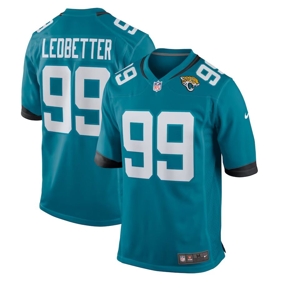 Men Jacksonville Jaguars #99 Jeremiah Ledbetter Nike Teal Home Game Player NFL Jersey->jacksonville jaguars->NFL Jersey